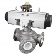 Pneumatic Y type ceramic lined ball valve